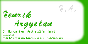 henrik argyelan business card